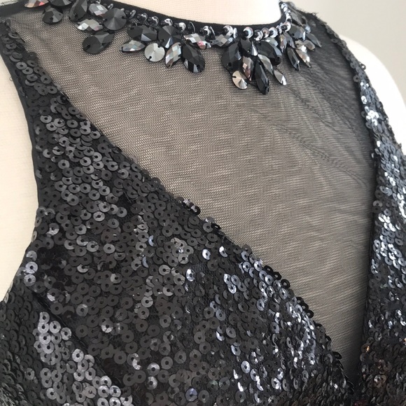 Platinum Label Black Sequin backless Dress NWOT - Picture 4 of 6